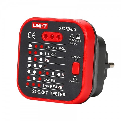 Tinklo 220V lizdo testeris RCD UNI-T UT07B 